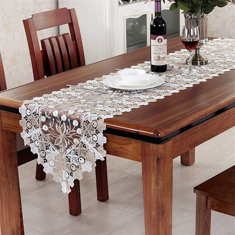 高級♦️エレガントなレース♦️ロココ テーブルランナー♦️ホワイト